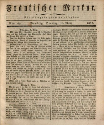 Fränkischer Merkur (Bamberger Zeitung) Sonntag 10. März 1833