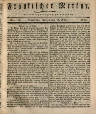 Fränkischer Merkur (Bamberger Zeitung) Mittwoch 13. März 1833