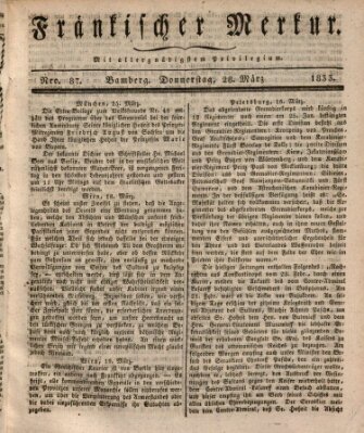 Fränkischer Merkur (Bamberger Zeitung) Donnerstag 28. März 1833