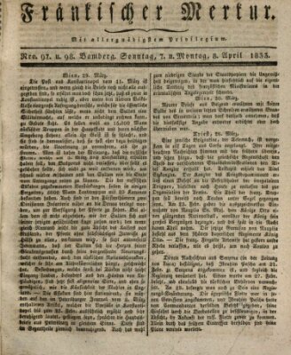 Fränkischer Merkur (Bamberger Zeitung) Montag 8. April 1833