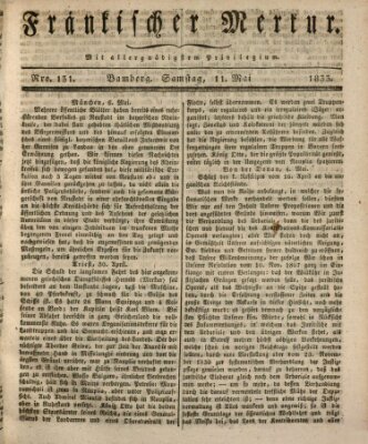 Fränkischer Merkur (Bamberger Zeitung) Samstag 11. Mai 1833