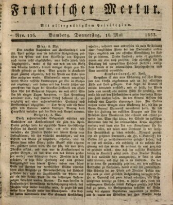 Fränkischer Merkur (Bamberger Zeitung) Donnerstag 16. Mai 1833