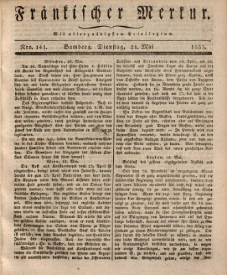 Fränkischer Merkur (Bamberger Zeitung) Dienstag 21. Mai 1833