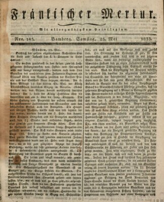 Fränkischer Merkur (Bamberger Zeitung) Samstag 25. Mai 1833