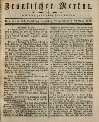 Fränkischer Merkur (Bamberger Zeitung) Montag 27. Mai 1833