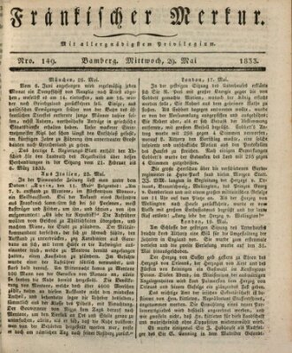 Fränkischer Merkur (Bamberger Zeitung) Mittwoch 29. Mai 1833