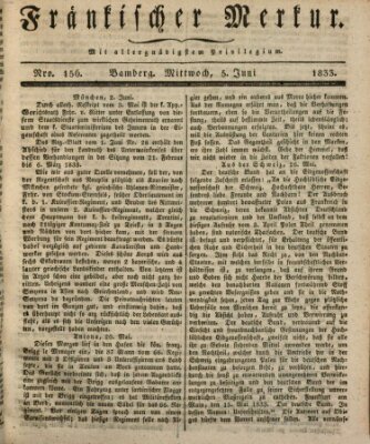 Fränkischer Merkur (Bamberger Zeitung) Mittwoch 5. Juni 1833