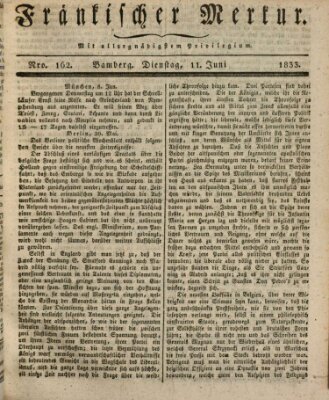 Fränkischer Merkur (Bamberger Zeitung) Dienstag 11. Juni 1833