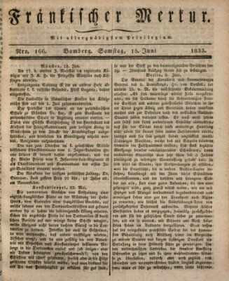 Fränkischer Merkur (Bamberger Zeitung) Samstag 15. Juni 1833