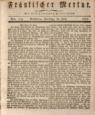 Fränkischer Merkur (Bamberger Zeitung) Freitag 28. Juni 1833