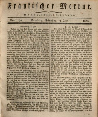 Fränkischer Merkur (Bamberger Zeitung) Dienstag 9. Juli 1833