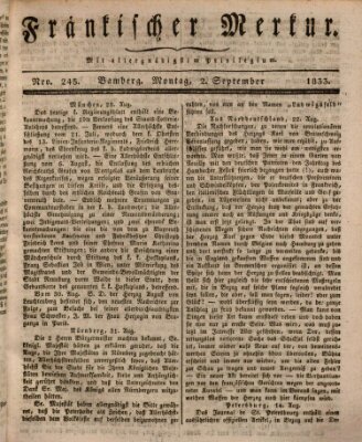 Fränkischer Merkur (Bamberger Zeitung) Montag 2. September 1833