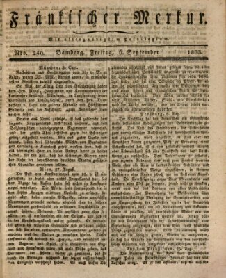 Fränkischer Merkur (Bamberger Zeitung) Freitag 6. September 1833