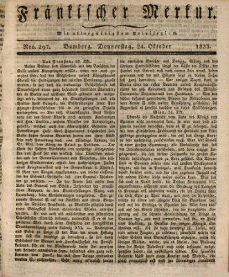 Fränkischer Merkur (Bamberger Zeitung) Donnerstag 24. Oktober 1833