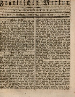 Fränkischer Merkur (Bamberger Zeitung) Sonntag 3. November 1833