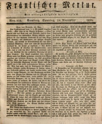 Fränkischer Merkur (Bamberger Zeitung) Sonntag 24. November 1833