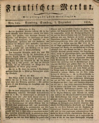 Fränkischer Merkur (Bamberger Zeitung) Samstag 7. Dezember 1833
