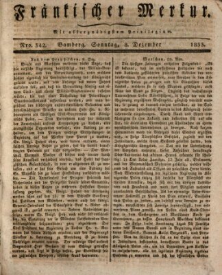 Fränkischer Merkur (Bamberger Zeitung) Sonntag 8. Dezember 1833