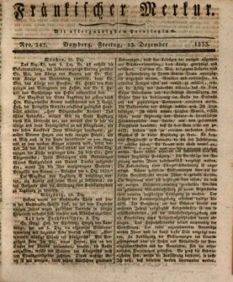 Fränkischer Merkur (Bamberger Zeitung) Freitag 13. Dezember 1833