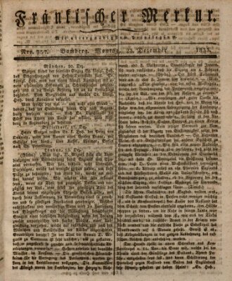 Fränkischer Merkur (Bamberger Zeitung) Montag 23. Dezember 1833