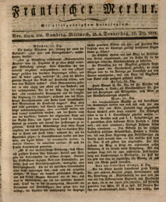 Fränkischer Merkur (Bamberger Zeitung) Donnerstag 26. Dezember 1833