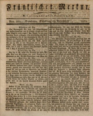 Fränkischer Merkur (Bamberger Zeitung) Sonntag 29. Dezember 1833
