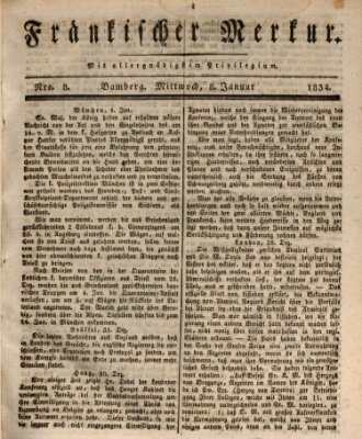 Fränkischer Merkur (Bamberger Zeitung) Mittwoch 8. Januar 1834