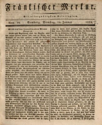 Fränkischer Merkur (Bamberger Zeitung) Dienstag 14. Januar 1834