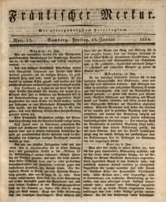 Fränkischer Merkur (Bamberger Zeitung) Freitag 17. Januar 1834