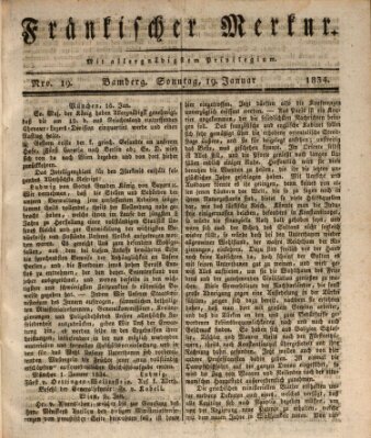 Fränkischer Merkur (Bamberger Zeitung) Sonntag 19. Januar 1834