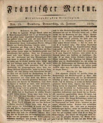 Fränkischer Merkur (Bamberger Zeitung) Donnerstag 23. Januar 1834