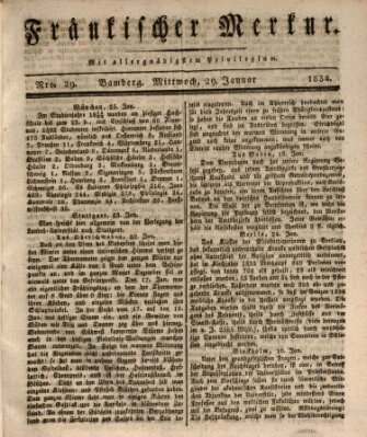 Fränkischer Merkur (Bamberger Zeitung) Mittwoch 29. Januar 1834