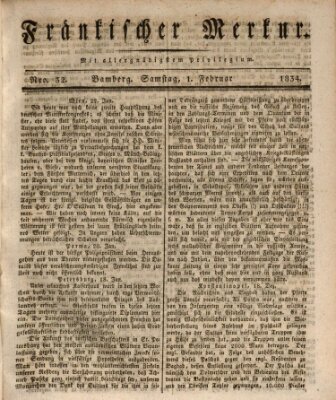 Fränkischer Merkur (Bamberger Zeitung) Samstag 1. Februar 1834