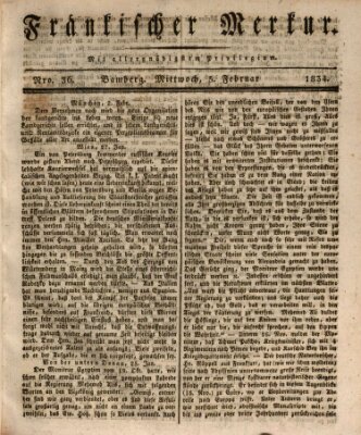 Fränkischer Merkur (Bamberger Zeitung) Mittwoch 5. Februar 1834