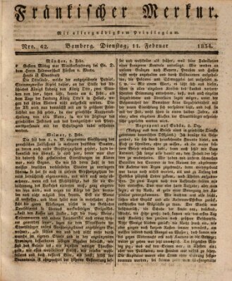 Fränkischer Merkur (Bamberger Zeitung) Dienstag 11. Februar 1834