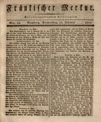 Fränkischer Merkur (Bamberger Zeitung) Donnerstag 13. Februar 1834