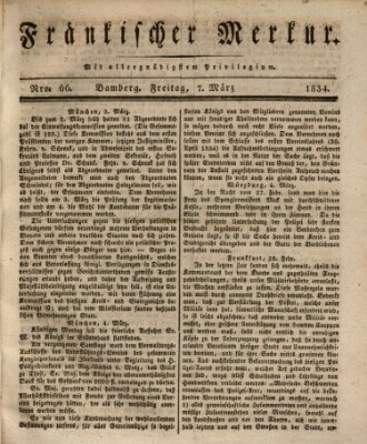 Fränkischer Merkur (Bamberger Zeitung) Freitag 7. März 1834