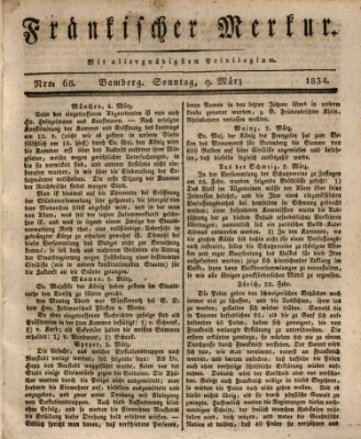 Fränkischer Merkur (Bamberger Zeitung) Sonntag 9. März 1834