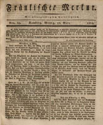 Fränkischer Merkur (Bamberger Zeitung) Montag 10. März 1834