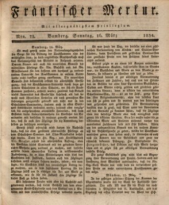 Fränkischer Merkur (Bamberger Zeitung) Sonntag 16. März 1834