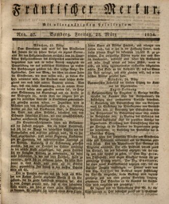 Fränkischer Merkur (Bamberger Zeitung) Freitag 28. März 1834