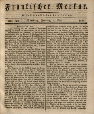 Fränkischer Merkur (Bamberger Zeitung) Freitag 2. Mai 1834