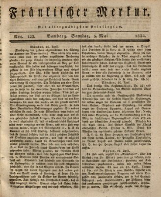 Fränkischer Merkur (Bamberger Zeitung) Samstag 3. Mai 1834