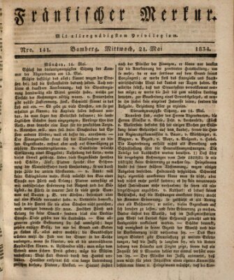 Fränkischer Merkur (Bamberger Zeitung) Mittwoch 21. Mai 1834