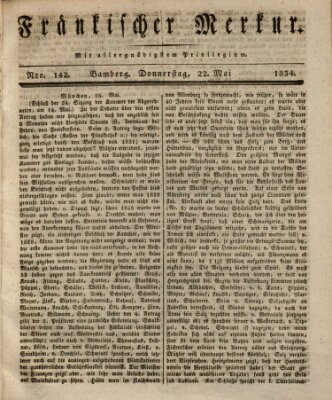 Fränkischer Merkur (Bamberger Zeitung) Donnerstag 22. Mai 1834