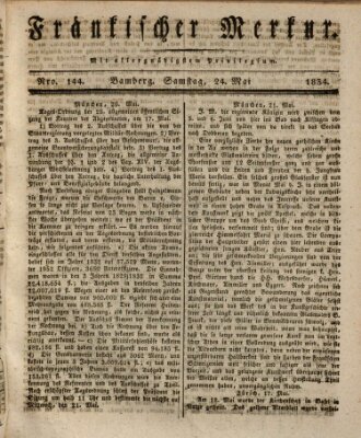 Fränkischer Merkur (Bamberger Zeitung) Samstag 24. Mai 1834