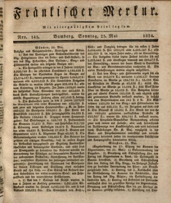 Fränkischer Merkur (Bamberger Zeitung) Sonntag 25. Mai 1834