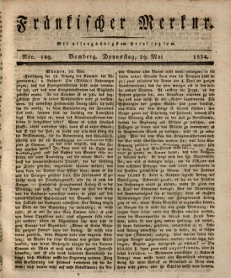 Fränkischer Merkur (Bamberger Zeitung) Donnerstag 29. Mai 1834