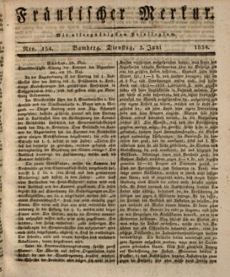 Fränkischer Merkur (Bamberger Zeitung) Dienstag 3. Juni 1834