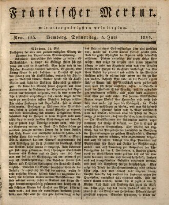 Fränkischer Merkur (Bamberger Zeitung) Donnerstag 5. Juni 1834